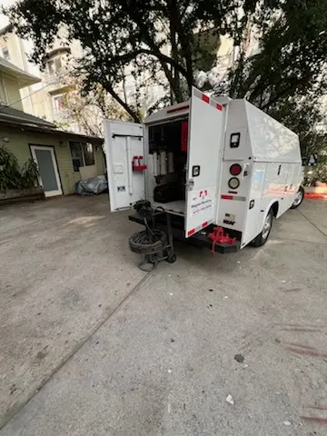 Magnet Plumbing service vehicle on-site for Grease Trap Cleaning in Ocean Park
